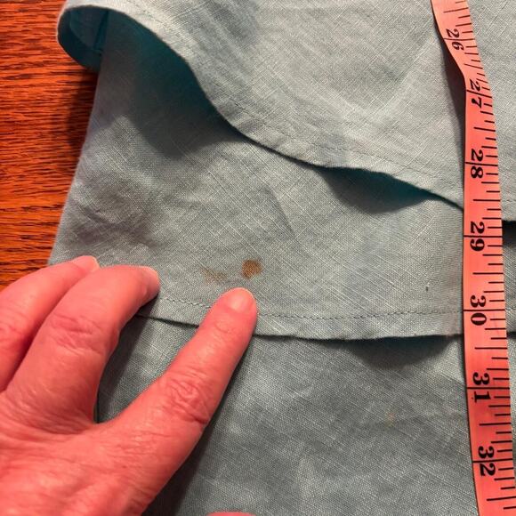 Finley 100% Linen Blue Sleeveless Shift Midi Dress Size S Layered Made in USA - Picture 9 of 10